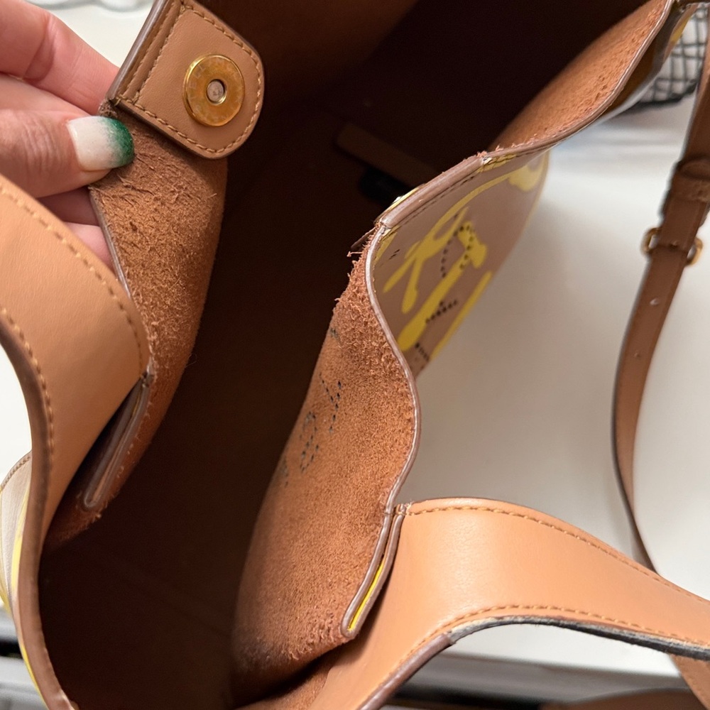 Stella McCartney Tan Tote with Yellow Graphics - Picture 9 of 10